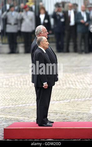 Mitterrand und Kohl Stockfoto