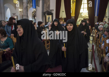 Innenraum der Kirche des Heiligen Demetrius (Hagios Demetrios) Stockfoto