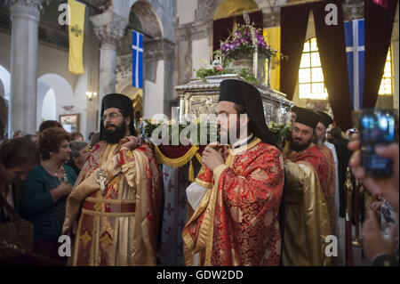 Innenraum der Kirche des Heiligen Demetrius (Hagios Demetrios) Stockfoto