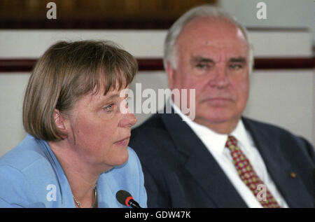 Kohl und Merkel Stockfoto