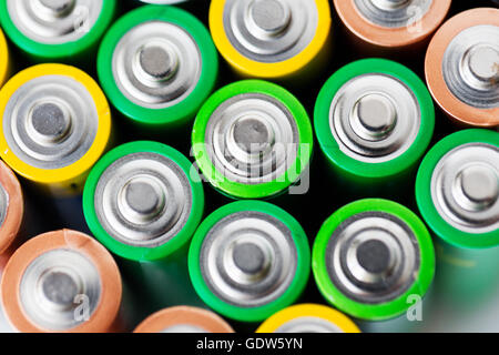 Nahaufnahme von alkaline-Batterien Stockfoto