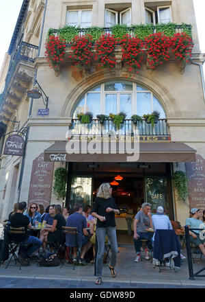 Bar des Vedettes in Place de Palais, Bordeaux, Frankreich auch bekannt als 'Chez Fred' Stockfoto
