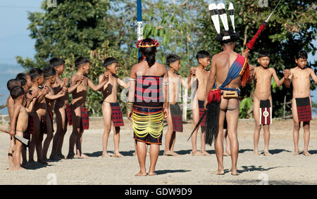 Das Bild des Sumi-Stammes beim Hornbill Festival, Nagaland, Indien Stockfoto