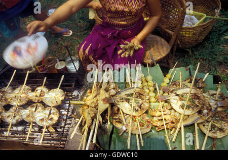 das Frühjahr und Wasser-Festival in der Nähe von Jinghong in der Region Xishuangbanna in der Provinz Yunnan in China in Ostasien. Stockfoto