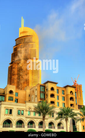 Ein Hotel in Brand am 1. Januar 2016 - Dubai Stockfoto