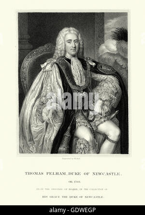 Porträt von Thomas Pelham-Holles, 1. Duke of Newcastle eine britische Whig-Staatsmann Stockfoto