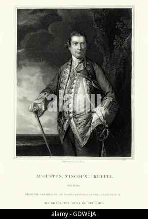 Porträt von Augustus Keppel, 1. Viscount Keppel Offizier der Royal Navy während des Siebenjährigen Krieges und des amerikanischen Krieges Stockfoto