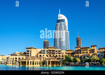 DUBAI, Vereinigte Arabische Emirate - 28. Dezember: der Palast Downtown Dubai und die Addr Stockfoto