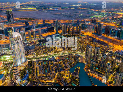 Business Bay Viertel von Burj Dubai gesehen Stockfoto