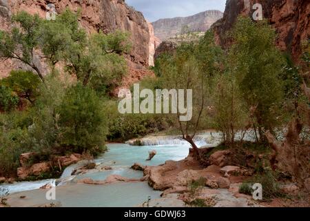 Havasu Fälle: Wandern Grand Canyon & Havasupai Reservierung in der Nähe des Colorado River Stockfoto