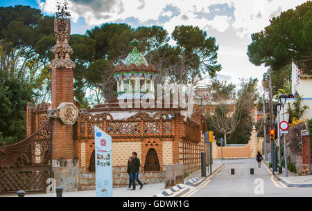 Pavellons De La Finca Güell, von Antonio Gaudi. Barcelona. Katalonien. Spanien Stockfoto