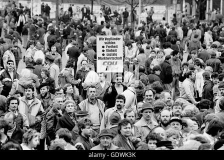 CDU-Kundgebung in Dresden, 1990 Stockfoto