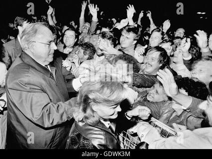 CDU-Rallye mit Helmut Kohl in Dresden, 1990 Stockfoto