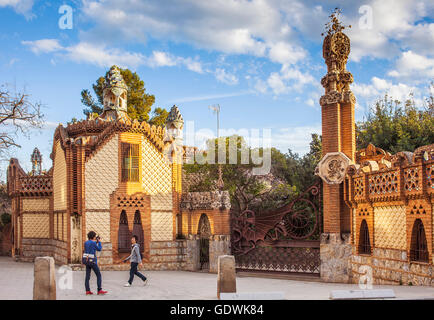 Pavellons De La Finca Güell, von Antonio Gaudi. Barcelona. Katalonien. Spanien Stockfoto