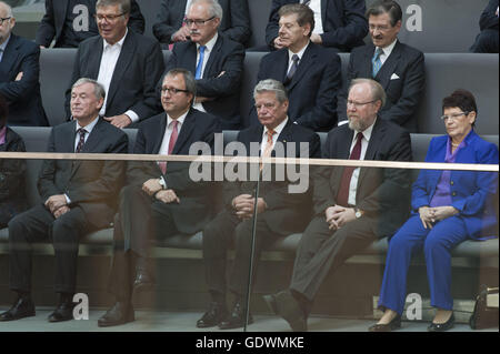 Koehler und unberechenbar, Gauck, Thierse und Süssmuth Stockfoto