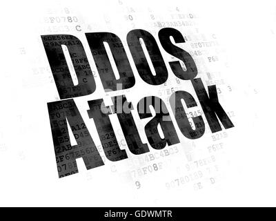 Sicherheitskonzept: DDOS Angriff auf Digital-Hintergrund Stockfoto