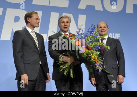 Mueller, Wowereit und Scholz Stockfoto