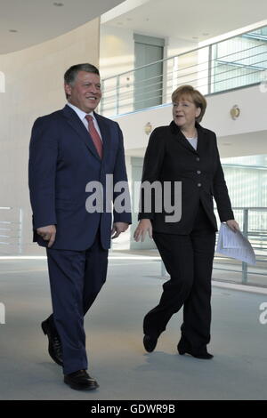 Abdullah II und Merkel Stockfoto