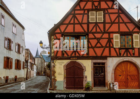 Altstadt von Kientzheim im Elsass/Frankreich Stockfoto