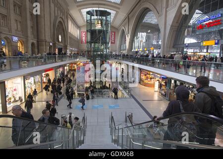 Der Leipziger Hauptbahnhof Stockfoto