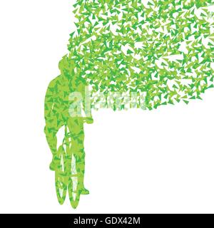 Radfahrer Reiter Sieger Vektor Hintergrund Konzept der Fragmente isoliert auf weiss Stock Vektor