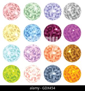 Disco-Kugeln set Retro-Vektor Hintergrund für poster Stock Vektor