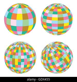 Disco-Kugeln set Retro-Vektor Hintergrund für poster Stock Vektor