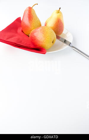 Drei Forelle Birnen Stockfoto