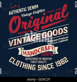 Typografie Vintage Outfit Markenlogo für T-shirt Druck. Retro-Kunstwerk-Vektor-illustration Stock Vektor