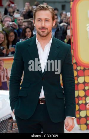 Ryan Gosling besucht die "The Nice Guys" UK Premiere im Odeon Leicester Square, London. Stockfoto