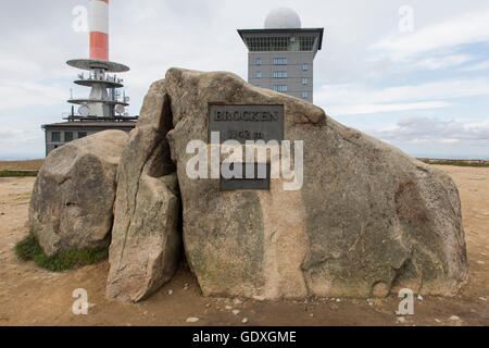 Gipfel Cairn in Brocken, Deutschland, 2014 Stockfoto