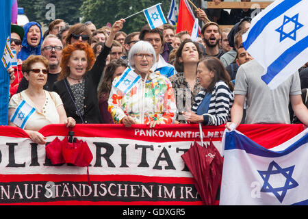 Pro-Israel Demo am Al-Quds-Tag in Berlin, Deutschland, 2014 Stockfoto