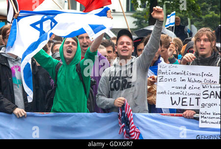 Pro-Israel Demo am Al-Quds-Tag in Berlin, Deutschland, 2014 Stockfoto