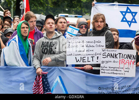 Pro-Israel Demo am Al-Quds-Tag in Berlin, Deutschland, 2014 Stockfoto