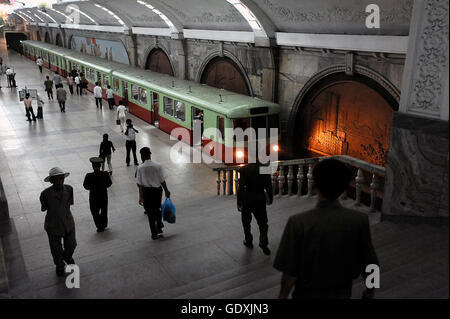 U-Bahnstation in Pyongyang Stockfoto