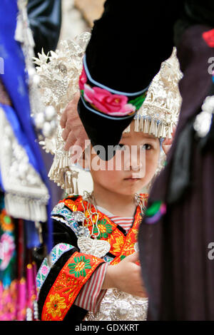 Miao Gemeinde in Qiandongnan, 2015 Stockfoto