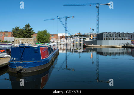 Die "Cotton Field Wharf" und "Haus" Entwicklungen im Cotton Field Park Marina, neue Islington, Ancoats, Manchester, England, UK Stockfoto