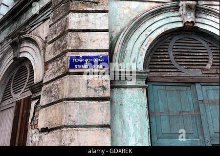 MYANMAR. Yangon. Strand Road 2014. Stockfoto