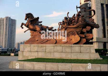 NORDKOREA. Pyongyang. 2012. Reiterstatue Stockfoto