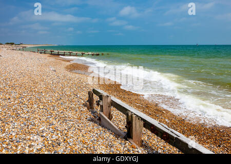 Climping Beach oder Atherington einem Kiesstrand in der Nähe von Littlehampton West Sussex England UK Europe Stockfoto