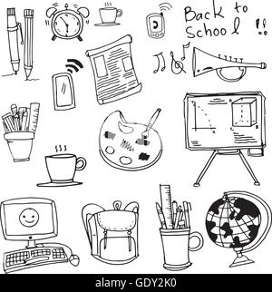 Zurück zur Schule Kritzeleien Thema Stock Vektor