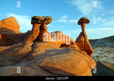 Geographie/Reisen, USA, Utah, Grand Staircase Escalante National Monument, Page-Kanab, Fliegenpilz Hoodoo, Additional-Rights - Clearance-Info - Not-Available Stockfoto