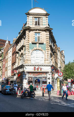 Außenseite des Ed Diner, Old Compton Street, Soho, Westend, London, England, Vereinigtes Königreich Stockfoto