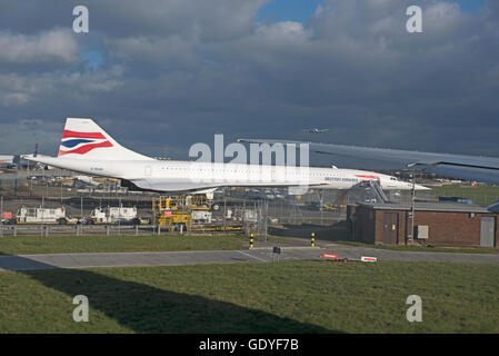 British Airways Concorde G-BOAB jetzt am Flughafen London Heathrow, SCO 10.753 gespeichert. Stockfoto