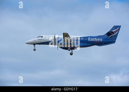 Eastern Airways British Aerospace Jetstream 41-MAJH Ankunft in RAF Lossiemouth, Moray. Schottland. VEREINIGTES KÖNIGREICH.  SCO 10.768. Stockfoto