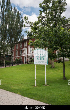Stockport Standesamt im Rathaus in Stockport, Greater Manchester, England. Stockfoto