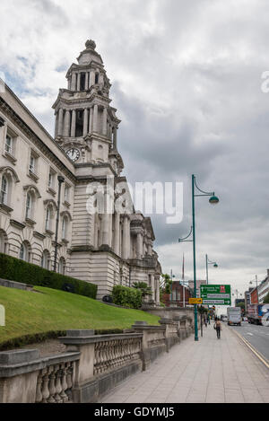 Stockport Rathaus ein beeindruckendes Gebäude aus Portland-Stein in dieser Stadt im Nordwesten von England. Stockfoto