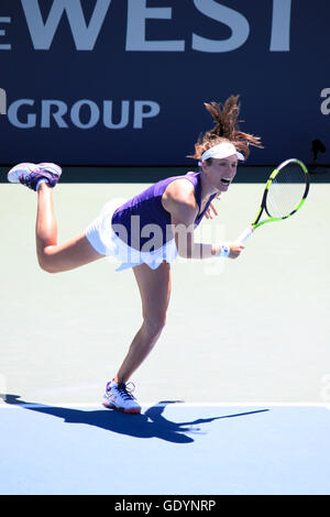 Johanna Konta Großbritanniens spielt bei der Bank of West Classic in Stanford, Kalifornien, WTA Tennis. Stockfoto