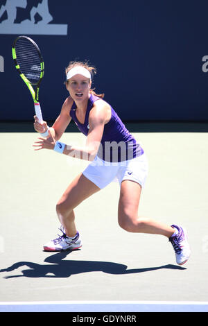 Johanna Konta Großbritanniens spielt bei der Bank of West Classic in Stanford, Kalifornien, WTA Tennis. Stockfoto