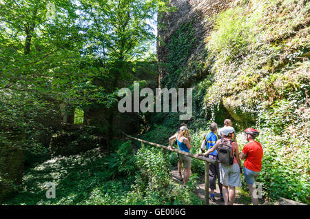 Nationalpark Thayatal-Thayatal: Neuhäusl Burg, Tschechische Republik, Südmähren, Jihomoravsky, Südmähren Stockfoto